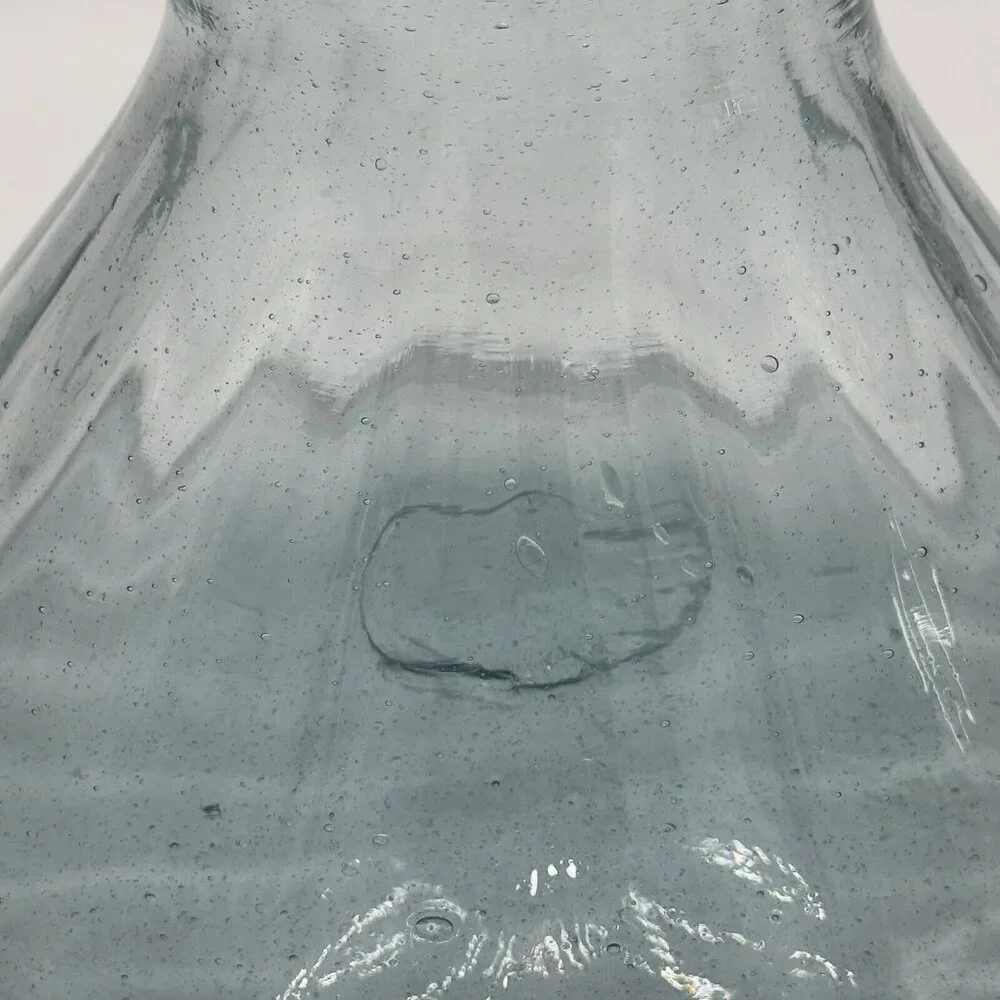 Vtg Mexican Hand Blown Glass Decanter Mercury  Sphere Stopper RARE Cone Shape‎